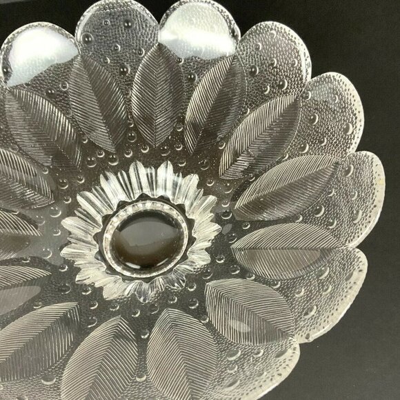 Lausitzer Glas Lead Crystal Bowl Medea Dew Drop Leaf Design 10 inch German - Picture 3 of 5